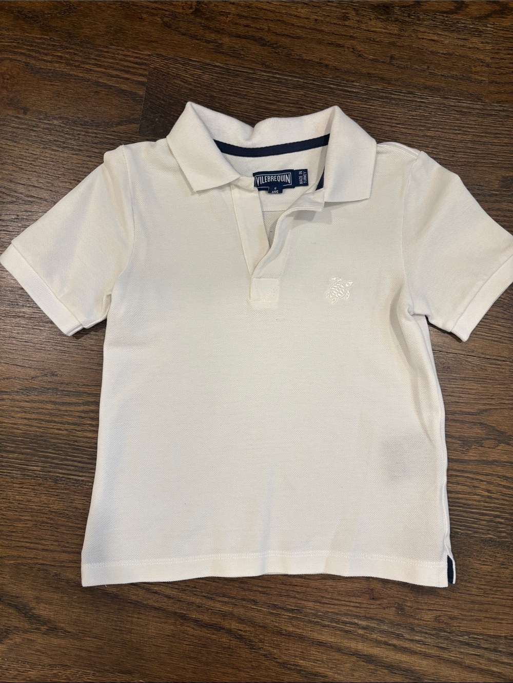 Vilebrequin Boys' Cream Polo with Navy Trim